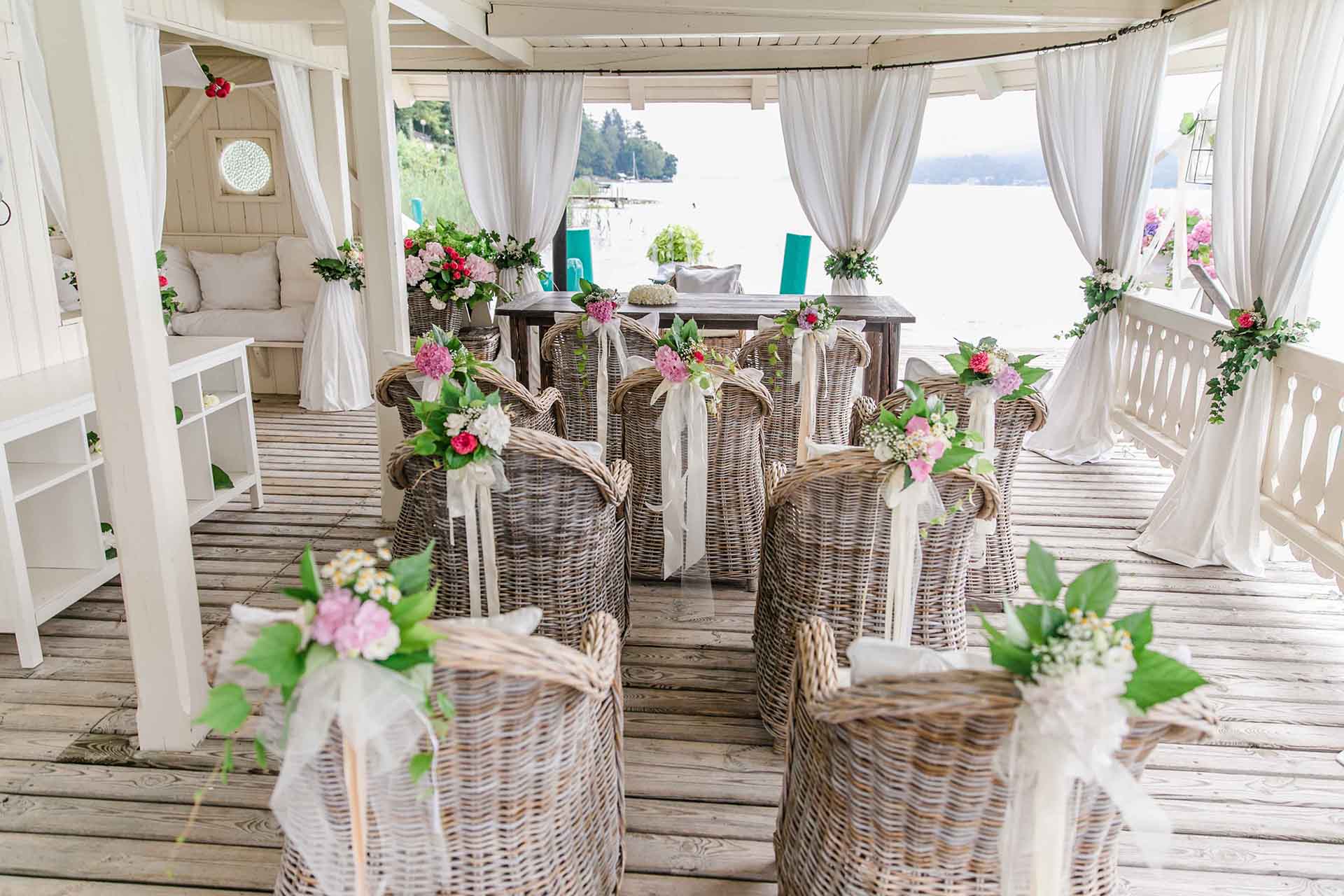 Hochzeitslocation am See Hochzeit Wörthersee heiraten Seeschlössel Velden Wörthersee Fischerhaus feiern